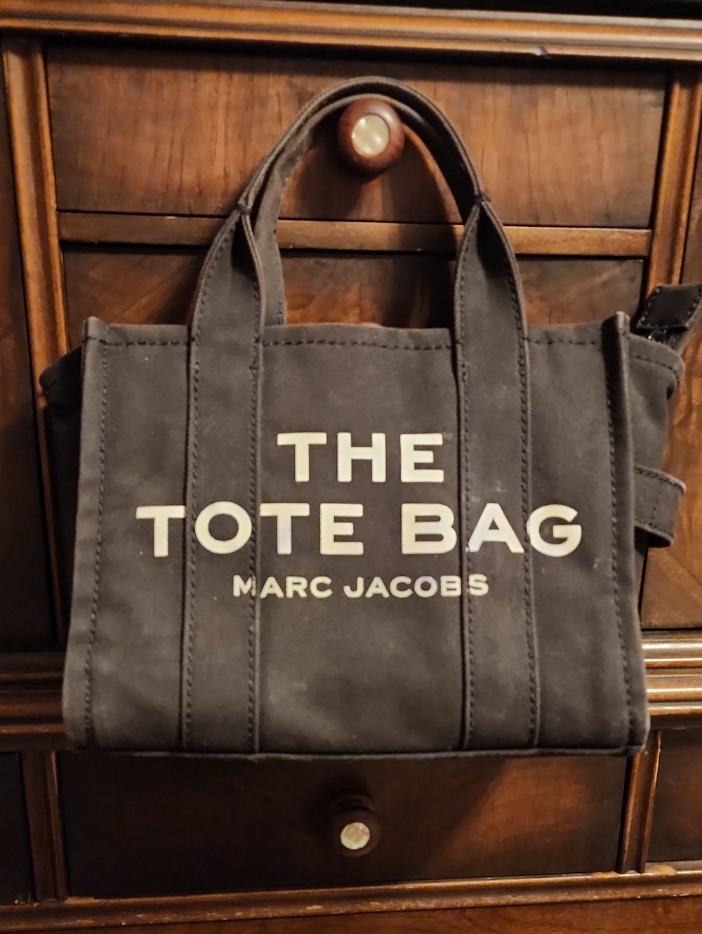 Marc Jacobs Gray Canvas 'The Tote Bag' with White Logo